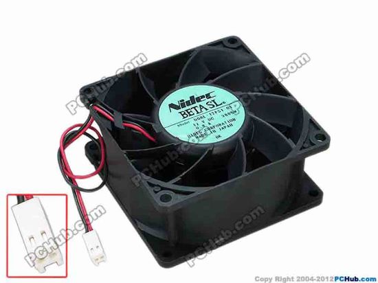 67751 Nidec D08E-12PS1 Server - Square Fan 01, sq80x80x38, w145x2x2, 12V 0.8A Nidec D08E-12PS1 Server - Square Fan 