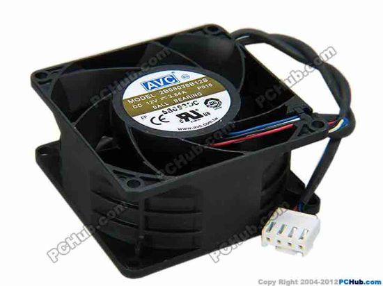 67756 AVC 2B08038B12S Server - Square Fan P016, sq80x80x38, w450x4x4, 12V 3.84A AVC 2B08038B12S Server - Square Fan 
