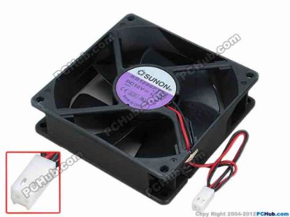 67775 SUNON KD1209PTS2 Server - Square Fan 13.GN, sq90x90x25, w125x2x2, 12V 1.7W SUNON KD1209PTS2 Server - Square Fan 