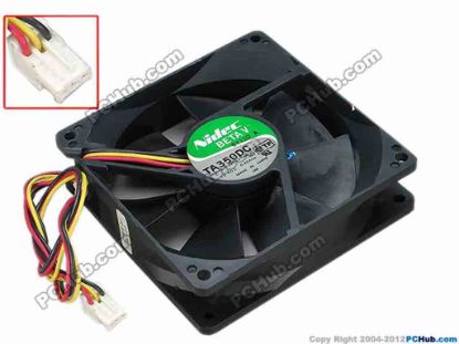 67780 Nidec M33503-58G3 Server - Square Fan SPS P/N:673833-001, sq92x92x25, w350x3x3, 12V 0.40 Nidec M33503-58G3 Server - Square Fan 