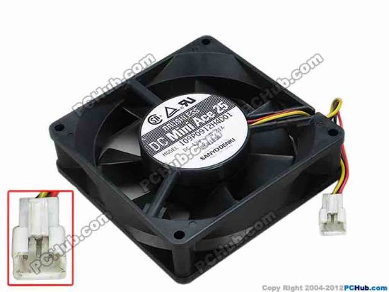 67783 Sanyo Denki 109P0912H4D01 Server - Square Fan sq92x92x25, w80x3x3, 12V 0.21A Sanyo Denki 109P0912H4D01 Server - Square Fan 