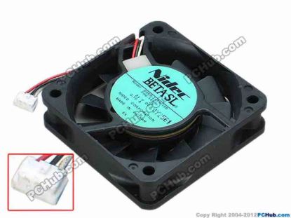 67837 Nidec D06R-24TH Server - Square Fan 18B, FH6-1885, sq60x60x15, w50x3x3, 24V 0.10A Nidec D06R-24TH Server - Square Fan