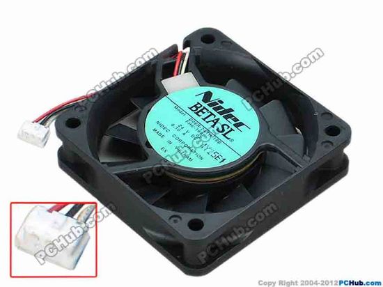 67837 Nidec D06R-24TH Server - Square Fan 18B, FH6-1885, sq60x60x15, w50x3x3, 24V 0.10A Nidec D06R-24TH Server - Square Fan