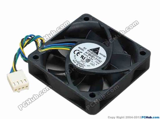 67840 Delta Electronics AFB0612VHC Server - Square Fan -P52Z, sq60x60x13, w95x4x4, 12V 0.36A Delta Electronics AFB0612VHC Server - Square Fan 