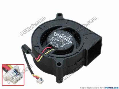 67872 SUNON GB1206PTV2-AY Server - Blower Fan 11.S60.F, bw58x58x25, w80x3x4, 12V 1.2W SUNON GB1206PTV2-AY Server - Blower Fan 
