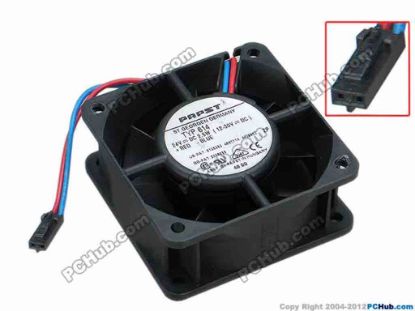 67937 ebm-papst TYP 614 Server - Square Fan TYP614, sq60x60x25, w80x2x2, 24V 2.5W ebm-papst TYP 614 Server - Square Fan