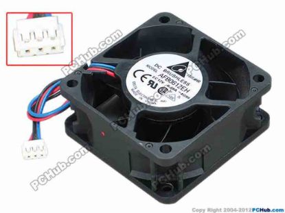 67986 Delta Electronics AFB0612EH Server - Square Fan -4G99, sq60x60x25, w115x3x3, 12V 0.48A Delta Electronics AFB0612EH Server - Square Fan 