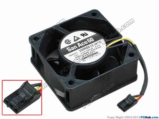 68030 Sanyo Denki 109R0612J473 Server - Square Fan sq60x60x25, w55x3x3, 12V 0.47A Sanyo Denki 109R0612J473 Server - Square Fan 