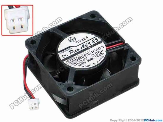 68034 Sanyo Denki 109R0624F403 Server - Square Fan sq60x60x25, w150x2x2, 24V 0.05A Sanyo Denki 109R0624F403 Server - Square Fan 