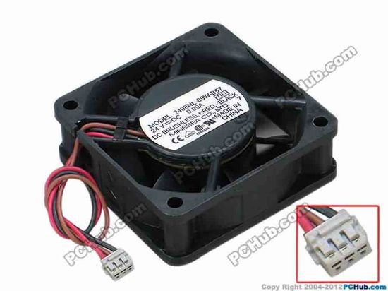 68038 NMB-MAT / Minebea 2408NL-05W-B57 Server - Square Fan T01, sq60x60x20, w100x3x3, 24V 0.09A NMB-MAT / Minebea 2408NL-05W-B57 Server - Square Fan 