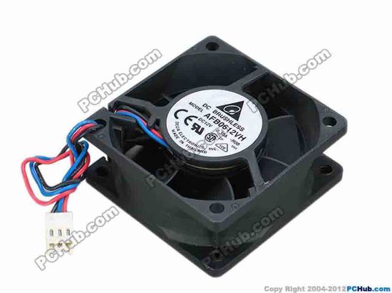 68060 Delta Electronics AFB0612VH Server - Square Fan -R00, sq60x60x25, w105x3x3, 12V 0.30A Delta Electronics AFB0612VH Server - Square Fan 