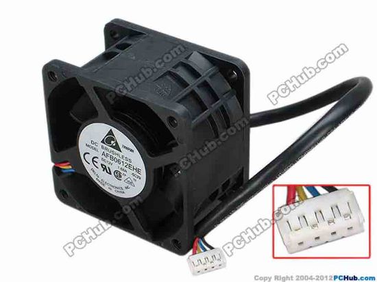 68091 Delta Electronics AFB0612EHE Server - Square Fan -5C29, sq60x60x38, w265x4x4, 12V 1.68A Delta Electronics AFB0612EHE Server - Square Fan 