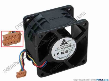 68105 Delta Electronics AFB0612EHE Server - Square Fan -5C29, sq60x60x38, w70x4x5, 12V 1.68A Delta Electronics AFB0612EHE Server - Square Fan 