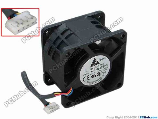 68107 Delta Electronics AFB0612EHE Server - Square Fan -6N10, sq60x60x38, w95x4x4, 12V 1.68A Delta Electronics AFB0612EHE Server - Square Fan 