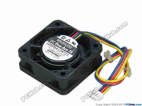 68171 Sanyo Denki 109P0412M721 Server - Square Fan sq40x40x15, w155x3x3, 12V 0.095A Sanyo Denki 109P0412M721 Server - Square Fan 