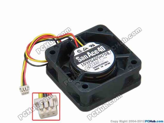 68174 Sanyo Denki 109P0405H708 Server - Square Fan sq40x40x15, w110x3x3, 5V 0.28A Sanyo Denki 109P0405H708 Server - Square Fan 