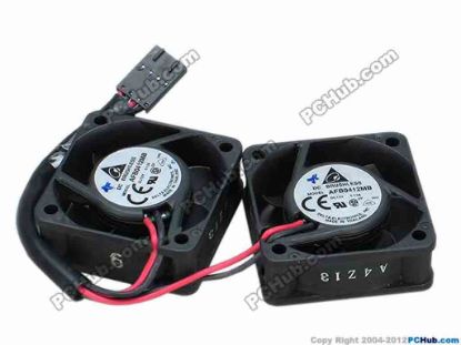 68191 Delta Electronics AFB0412MB Server - Square Fan sq40x40x15, 12V 0.13A, With 2 Fan For 4-Pin Delta Electronics AFB0412MB Server - Square Fan 