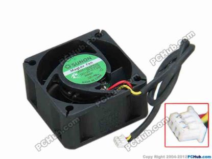68262 SUNON KDE1204PKVX Server - Square Fan MS.B1338.AR, sq40x40x20, w165x3x3, 12V 1.6W SUNON KDE1204PKVX Server - Square Fan 