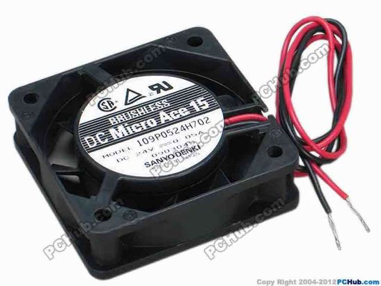 68335 Sanyo Denki 109P0524H702 Server - Square Fan sq52x52x15, w325x2, 24V 0.05A Sanyo Denki 109P0524H702 Server - Square Fan 