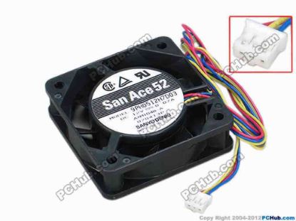 68338 Sanyo Denki 9PH0512H7D03 Server - Square Fan AXM1048-A, sq52x52x15, w420x3x3, 12V 0.07A Sanyo Denki 9PH0512H7D03 Server - Square Fan 