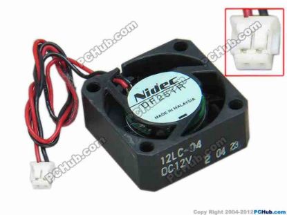 68386 Nidec DF251R Server - Square Fan 12LC-04, sq25x25x10, w155x2x2, 12V Nidec DF251R Server - Square Fan 