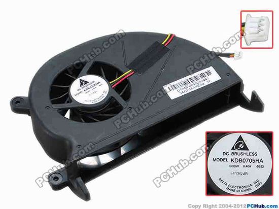 68892 Delta Electronics KDB0705HA Cooling Fan  (-9B22), 0.40A, w35x3x3, s87x105x22, Bare Fan Delta Electronics KDB0705HA Cooling Fan  
