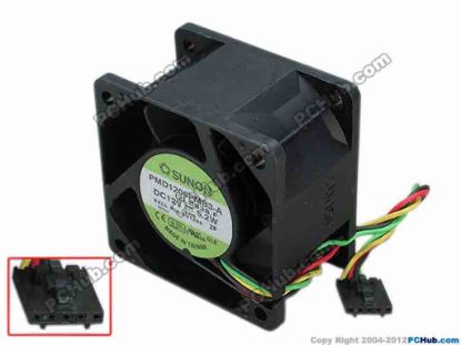 68952 SUNON PMD1206PMB3-A Server - Square Fan (2).B938.F, 60x60x38, w105x4x5, 12V 5.2W SUNON PMD1206PMB3-A Server - Square Fan 