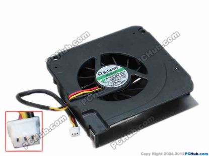 68966 SUNON GB0506PGV1-A Cooling Fan  13.V1.B2496.F.GN, 1.9W, w90x3x3, s60x60x13, Bare F SUNON GB0506PGV1-A Cooling Fan