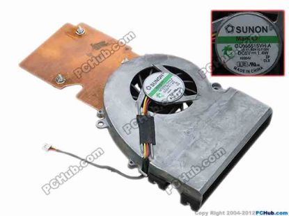 69052 SUNON GC055515VH-A Cooling Fan  13.V1.B2410.F.GN, w60x3x3, 1.4W SUNON GC055515VH-A Cooling Fan  
