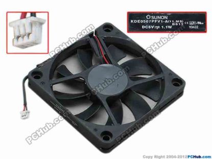 69206 SUNON KDE0507PFV1-A Server - Square Fan 11.MS, B612, sq70x70x10, w75x2x3, 5V 1.1W SUNON KDE0507PFV1-A Server - Square Fan 