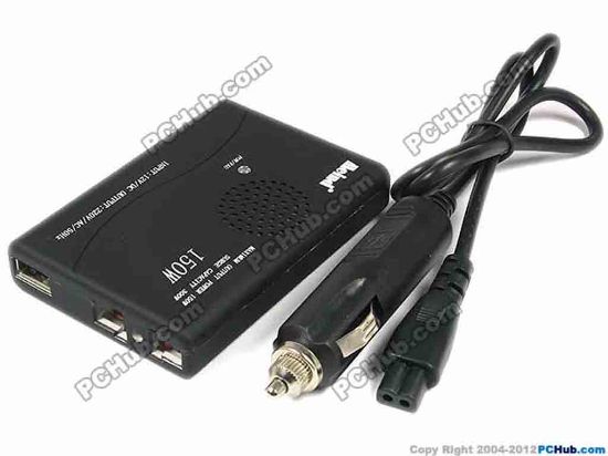 70395 Mcind Power Inverter DC Power Inverter Inverter, CB200, 100W, US/EU Socket, Black Mcind Power Inverter DC Power Inverter <p><strong>Convert DC 12V provided by the automobile into AC 220V that power any electric equipments with power input AC 220V<br />
</strong>With USB port output DC 5V 2A, charging Laptops, iPod, iPhones, Cellular Phones, MP3/4 Players, Shavers and many others</p>
<p><br/></p>
<p><strong>Features:</strong></p>
<ul>
<li>Material- Case of the adapter is made of heavy duty ABS Plastic </li>
<li>LED indicator: power on. </li>
<li>Automatic short circuit shut-off. </li>
<li>Automatic Overload protection &gt; 200W </li>
<li>Automatic Overhead protection &gt; 60 degree C </li>
<li>Replaceable fuse: 1 x 15A </li>
<li>Max. 150W Watts Continuous Power output </li>
<li>Input: DC 9V - 14V </li>
<li>Output: AC 220V 50Hz Max. 150W. </li>
<li>Output: USB DC 5V 1.0A </li></ul>
<p><strong>&nbsp;</strong></p>
<p><strong>AC Output Socket: US and EU multi socket</strong></p>