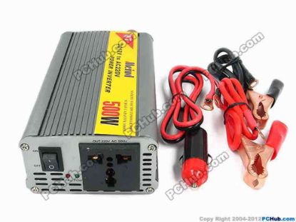 70475 Mcind Power Inverter DC Power Inverter Inverter, C500, 500W, US/EU/AU/UK Socket, Silver Mcind Power Inverter DC Power Inverter <p><span id="ctl00_ContentPlaceHolder1_ItemDesc1_lblItemDescription"><span id="ctl00_ContentPlaceHolder1_ItemDesc1_lblItemDescription"><strong>Convert DC 12V provided by the automobile into AC 220V that power any electric equipments with power input AC 220V Max. 500W<br />
</strong></span></span></p>
<p>&nbsp;</p>
<p><strong>Features:</strong></p>
<ul>
    <li>Material- Case of the inverter is made of aluminum alloy that serve as heatsink </li>
    <li>Built-in ventilation fan </li>
    <li>LED indicator: power on. </li>
    <li>Automatic short circuit shut-off. </li>
    <li>Automatic Overload protection &gt; 500W </li>
    <li>Under voltage alarm: 10.4 to 11V </li>
    <li>Low voltage shut-off: 9.7 to 10.3V </li>
    <li>Over voltage shut-off: 14.5 to 15.5V </li>
    <li>Max. 500W Watts 30 minutes Continuous Power output </li>
    <li>Surge capacity 1000 watts </li>
</ul>
<p>&nbsp;</p>
<ul>
    <li>Input: DC 11V - 15V </li>
    <li>Output: AC 220V 50Hz Max. 500W. 2.4A </li>
    <li>Output Socket: US, EU, AU and UK (13A and 15A plug) multi socket </li>
</ul>