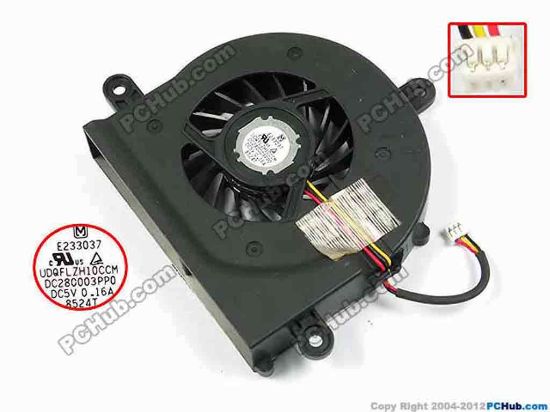 70556 Panasonic UDQFLZH10CCM Cooling Fan  w40X3X3, 5V 0.16A, Bare Fan Panasonic UDQFLZH10CCM Cooling Fan  