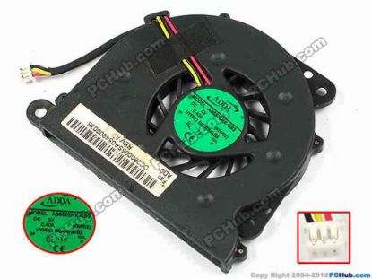 70558 ADDA AB6505HX-GB3 Cooling Fan  KIWB3, bw65x60x8, w40x3x3, 5V 0.40A, Bare Fan ADDA AB6505HX-GB3 Cooling Fan  