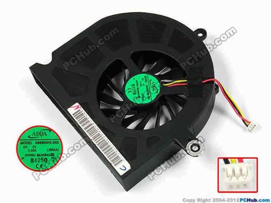 70564 ADDA AB0905HX-S03 Cooling Fan  DC 5V 0.40A Bare Fan, JSRAA, New ADDA AB0905HX-S03 Cooling Fan  