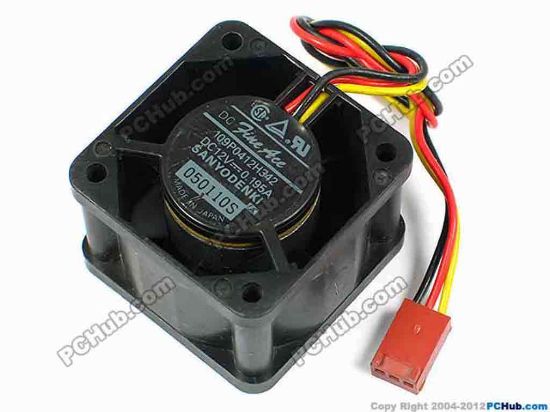 70601 Sanyo Denki 109P0412H342 Server - Square Fan sq40x40x28, w200x3x3, 12V 0.195A Sanyo Denki 109P0412H342 Server - Square Fan 