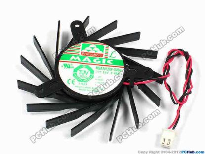 70606 Protechnic Magic MBT7012XB-O20 Server - Frameless / GPU Fan B, dia72x72x13, w160x2x2, 12V 0.28A, Black Protechnic Magic MBT7012XB-O20 Server - Frameless / GPU Fan 