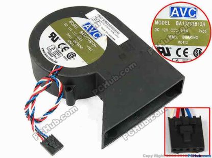 70661 AVC BA13733B12H Server - Blower Fan P403, bw137x94x33, w200x4x5, 12V 2.6A AVC BA13733B12H Server - Blower Fan 