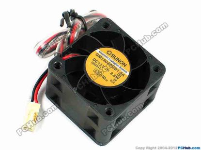70772 SUNON GM1204PQB1-8A Server - Square Fan 2, sq40x40x28, w150x2x2, 12V 2.6W SUNON GM1204PQB1-8A Server - Square Fan 