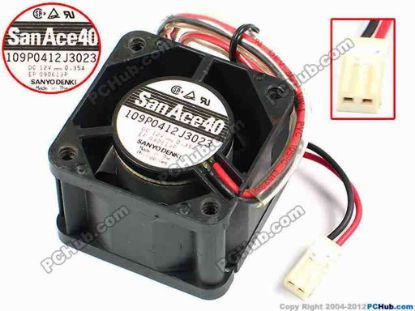 70780 Sanyo Denki 109P0412J3023 Server - Square Fan sq40x40x28, w320x2x2, 12V 0.35A Sanyo Denki 109P0412J3023 Server - Square Fan 
