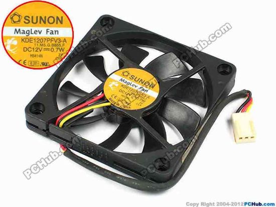 70830 SUNON KDE1207PFV3-A Server - Square Fan 11.MS.G.B855.F, sq70x70x10, w135x3x3, 12V 0.7W SUNON KDE1207PFV3-A Server - Square Fan 