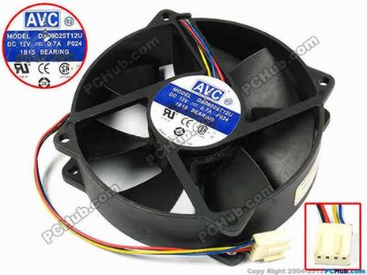 70928 AVC DA09025T12U Server - Round Fan P024, dia95x95x25, w195x4x4, 12V 0.7A AVC DA09025T12U Server - Round Fan 