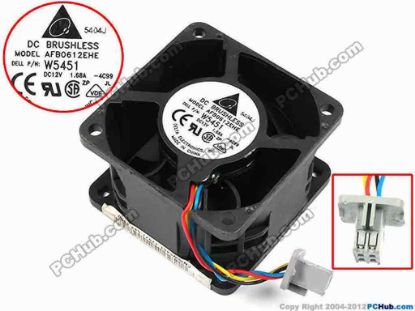 70942 Delta Electronics AFB0612EHE Server - Square Fan -4C99, sq60x60x38, w45x4x4, 12V 1.68A Delta Electronics AFB0612EHE Server - Square Fan 