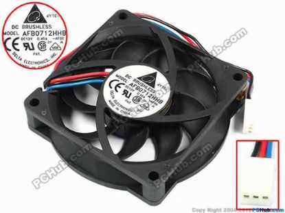 70950 Delta Electronics AFB0712HHB Server - Square Fan -AF00, sq70x70x15, w150x3x3, 12V 0.45A Delta Electronics AFB0712HHB Server - Square Fan 