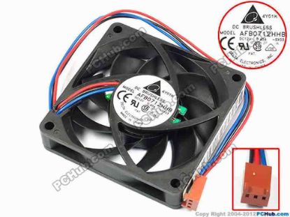 70951 Delta Electronics AFB0712HHB Server - Square Fan -SX03, sq70x70x15, w205x3x3, 12V 0.45A Delta Electronics AFB0712HHB Server - Square Fan 
