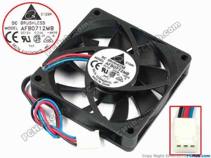 70953 Delta Electronics AFB0712MB Server - Square Fan -4H16, sq70x70x15, w120x3x3, 12V 0.24A Delta Electronics AFB0712MB Server - Square Fan 