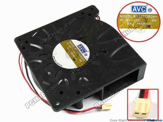 70962 AVC BA12032B24H Server - Blower Fan -502, bw120x120x32, w300x2x2, 24V 1A AVC BA12032B24H Server - Blower Fan