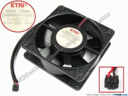 70968 ETRI 125DW Server - Square Fan sq120x120x38, w235x3x3, 12V 2.1W ETRI 125DW Server - Square Fan 