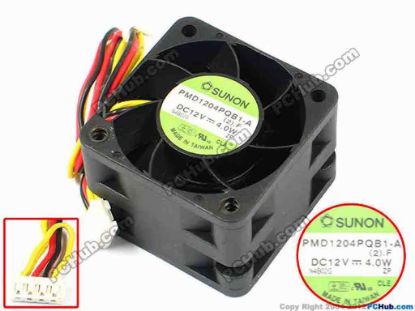 71035 SUNON PMD1204PQB1-A Server - Square Fan (2).F, sq40x28, w170x3x4, 12V 4.0W SUNON PMD1204PQB1-A Server - Square Fan 