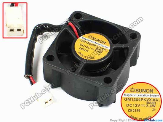71107 SUNON GM1204PKVX-8A Server - Square Fan B289, sq40x40x20, w60x2x2, 12V 2.4W SUNON GM1204PKVX-8A Server - Square Fan 
